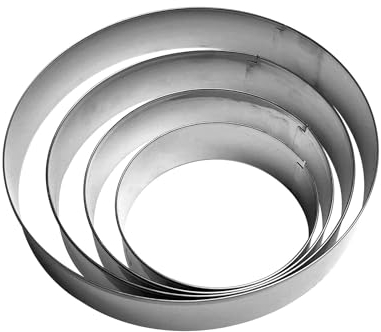 Zeayebsr Lot de 4 emporte-pièces Ronds en Acier Inoxydable - pour pâtisserie, Beignet, Fondant, pâtisserie, gâteau,emporte Piece Patisserie,emporte Piece Rond,emporte Piece