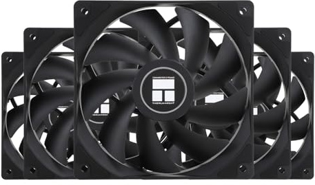 Thermalright TL-C12C X5 Ventilateur de processeur Noir 1550 tr/min Vitesse de rotation 120 mm Ventilateur de boîtier d'ordinateur PWM pour refroidisseur de boîtier et de liquide et refroidissement CPU