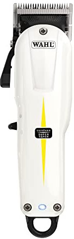 Wahl Cordless Super Taper - Cortapelos Profesional de Red - Máquina de Cortar Pelo para Eliminar Volumen y Perfilar, Negro/Blanco
