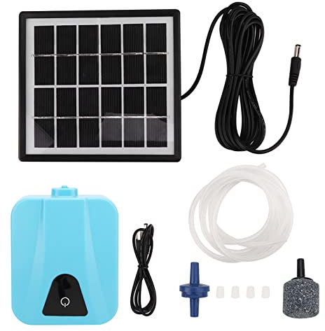 Chauffe-étang Solaire, AP003 Pompe à Air à énergie Solaire Aérateur de Bassin Solaire Pompe à Air Solaire AC/DC Pompe D'oxygénateur D'aérateur Solaire à Double Usage pour