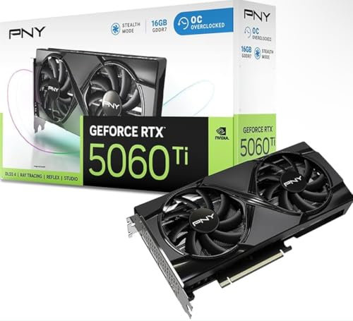 PNY GeForce RTX™ 5060 Ti GPU Overclocked Dual Fan DLSS 4 16GB