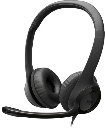 Logitech H390 Auriculares con micrófono con Cable para PC/portátil, Auriculares estéreo con micrófono con cancelación de Ruido, estéreo, Controles Integrados en el Cable, USB-C, Chromebook - Negro