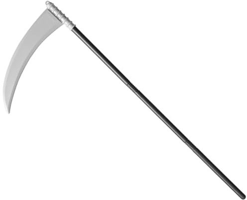Falce del Mietitore, Costume da Mietitore Lungo 39 cm, Armi Giocattolo in plastica Leggera e Rimovibile per Halloween, Travestimenti da Festa e Cosplay.