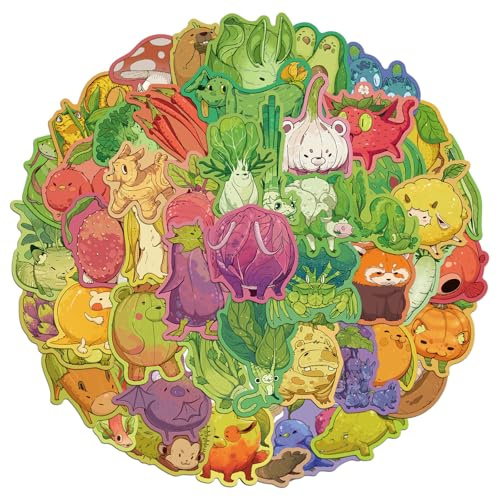 50 Cartone Animato Fruit Vegetale Verdura Estetica Per La Bottiglia D'acqua Scrapbook Diario Laptop Laptop Bagagli Vegetali