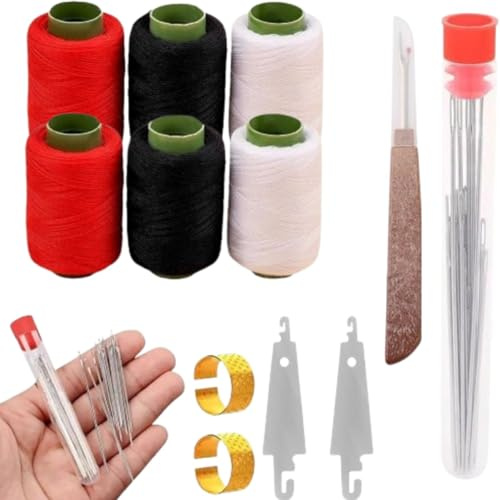 Big Eye - Kit di aghi da cucito in acciaio, 37 pezzi, set di aghi da cucito a mano, per principianti e uso quotidiano (1 set)