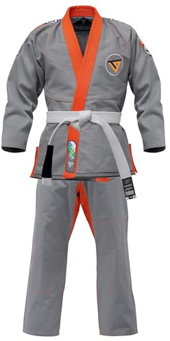 TRUESAGAUSA Premium BJJ Gi, Black with Purple Trim, Competition Kimono for Women (Gray, F-3)