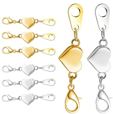 CeoxThao 8 Piezas Cierres Magnéticos en Forma de Corazón, Cierres Magnéticos para Collar, Cierre Pulsera Seguro Y Decorativo Cierres, Accesorios de Joyería DIY de Calidad y Duraderos