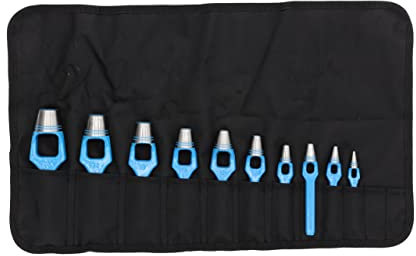 GEDORE Henkellocheisen-Satz, Set 10-teilig, Ø 3 - 25 mm, Gummi Leder Dichtungen Stoff, rund, Stanzeisen, 57303