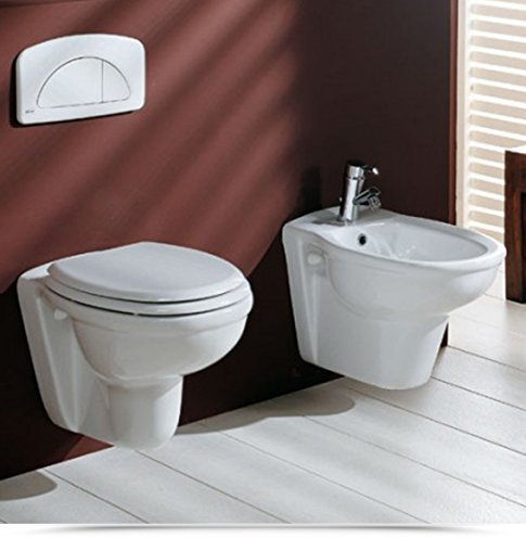 Bagno ItaliaSanitari per Bagno Vaso WC e Bidet Sospesi Ceramica Moderni bianco sanitario |12 I