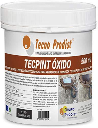 Tecno Prodist TECPINT OXIDO 500 ml - Pasivador de óxido al agua - protección anticorrosiva para armaduras – convertidor y transformador de oxido para superficies de hierro y acero