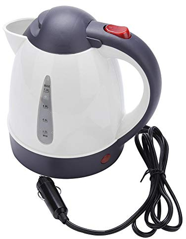 1000ml 12V Car Kettle, Portable Car Truck Travel Kettle Stainless Steel Cigarette Lighter Heating Kettle, Water Heater Bottle Vehicle Drinking Cup Kettle Mug for Tea Coffee Making