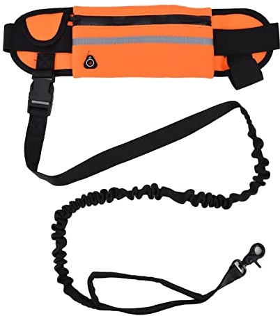 TOPINCN Pet Dog Running Belt, Adjustable Dog Leash Hands Free Dog Running Belt with Detachable Zipper Bag Reflective Strip Design for Walking Jogging and Running Your Dog(orange)