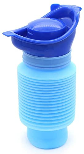 Mini Notfall Urinal, Portable Mini Outdoor Camping Reisen Persönliche faltbare mobile Toilette Töpfchen Urinflasche, Urin-Flaschentasche tragbares Mini-Urinal für Kinder Erwachsene (750 ML) (Blau)