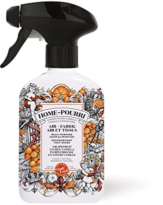 Pourri Upholstery Deodorizer & Air Freshener Spray - Home-Pourri Fabric Spray - Grapefruit Lychee Vanilla Scent - Versatile Room Freshener Works In the Air, On Fabric & In Trash Cans - (325 ml)