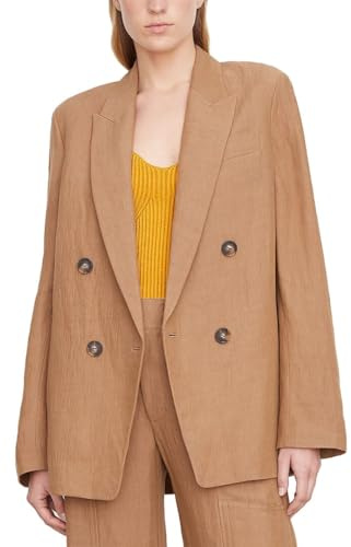 Vince Womens Double Breasted Boyfriend Blazer, Tobacco, 8 US