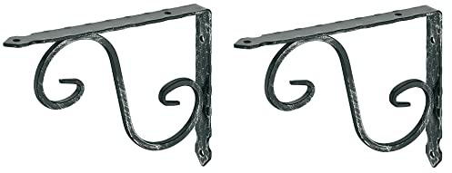 cyclingcolors 2x Equerre console rigide acier forgé noir antique 150 x 115mm vintage 15kg par pièce rustique Meuble Etagère Armoire Support Renfort ancien Fixation