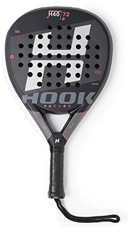 Hook - Pala de Pádel Unisex - H4072 Black Art - 355/365 g - 100% Carbono - Potencia 95% - EVA - Balance Alto - Rugosidad 3D - Ataque Explosivo - Diamante