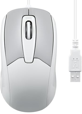 Perixx PERIMICE-209M 3-Tasten-USB-Maus, kabelgebunden, optisch, 1000 DPI, 1,5 m Kabel, Beige