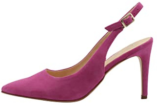 dedica Slingback-Pumps aus Leder, Zapatos de tacón de Cuero Mujer, Fucsia, 38 EU