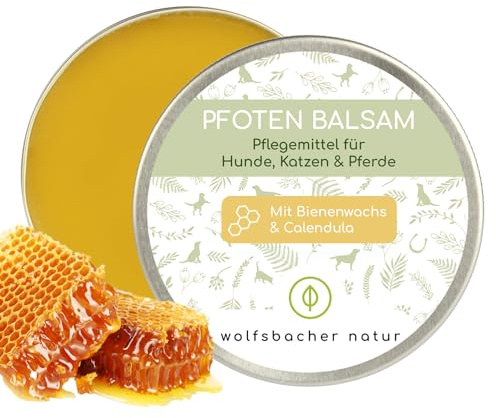 Wolfsbacher Natur Balsamo per Zampe per Cani e Gatti – Cura Naturale con Cera d’Api, Olio di Cocco e Burro di Karité – Protegge Le Zampe Screpolate in Inverno – Adatto Anche Come Balsamo per Il Naso
