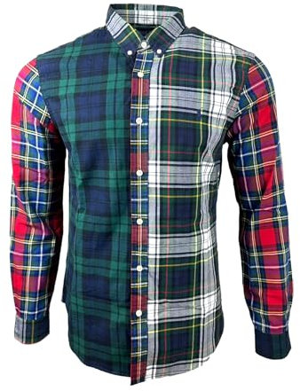 Polo Ralph Lauren Mens Classic Fit Oxford Shirt(Claasic Plaid, L), Claasic Plaid, Large