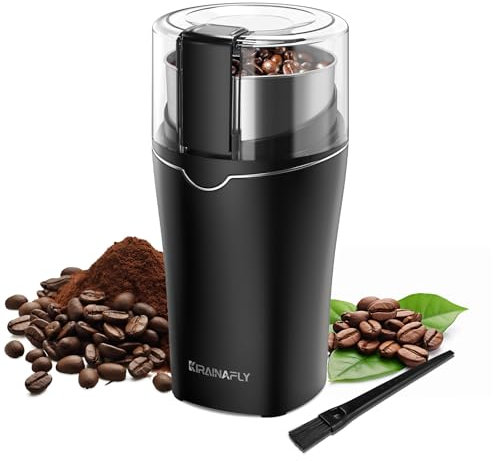 Molinillo cafe electrico, molinillo especias de 300 W para cocina, cámara extraíble de acero inoxidable, hasta 12 tazas, fácil para frijoles de café, especias, hierbas, linaza y nueces