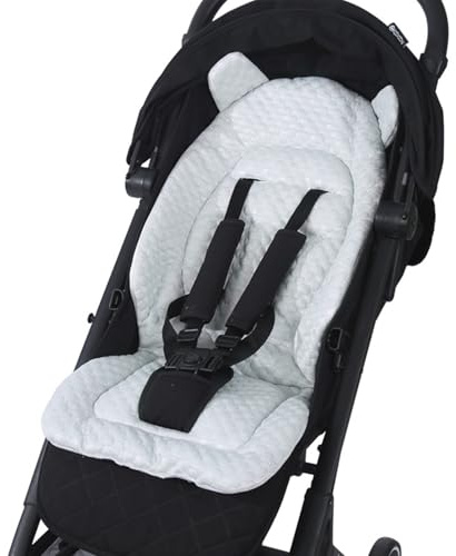 Cute Baby Pushchair Seat Liners Universal Pram Soft Comfy Seat Cushion Infant Newborn Baby Stroller Reversible Plush Mesh Liner Pad for Pushchair Pram Stroller High Chair Buggy 80×40cm