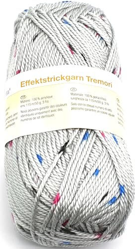 Effektstrickgarn, Strickgarn, Häkelgarn Tremori 50 g / 100% Polyacryl (311 - silber)