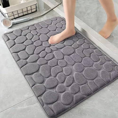 AMFUN Tappeto da bagno in Flanella, Tappeto Bagno Assorbente, Tappetino Antiscivolo Doccia per il bagno e il soggiorno, 40 x 60 cm, Assorbente, Lavabile