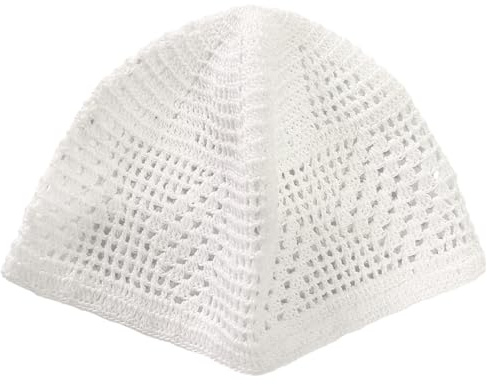 Chapeau intérieur musulman en tricot Kufi creux pour homme et femme - Chapeau traditionnel respirant - Fournitures de prière douces - Chapeaux pour homme et femme