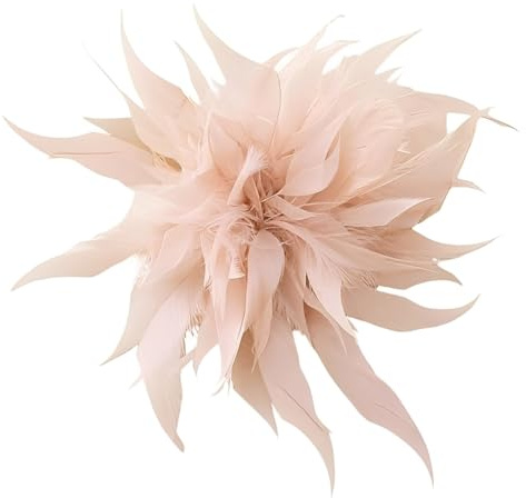 Broche grande de flores de plumas, pin de solapa floral de gran tamaño para mujeres y hombres, pieza de declaración de 20 cm, elegante accesorio de boda, fiesta, banquete, vestido, vestido, joyería de