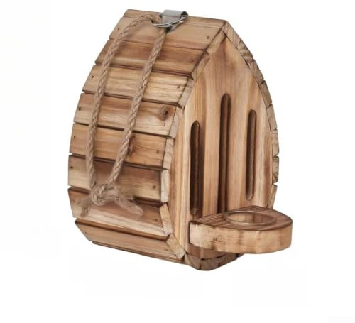 Maison papillon en bois et mangeoire en forme de goutte d'eau pour jardin – Insectes naturels pour hôtel Décoration murale d'habitat 17,8 x 12,7 cm