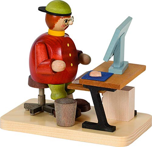 Richard Glasser Rökelseman Datorfreak, trä, natur, höjd 14 cm