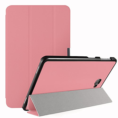 Simpeak Custodia Compatibile per Galaxy Tab A 10.1, Smart Case Compatibile con Samsung Galaxy Tab A 10.1 (2016)(SM-T580 / T585) Tablet Ultra-Sottile Folio Supporto Auto Sveglia/Sonno,Rosa