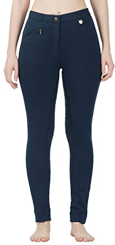 Avon Equine Horse Riding Ladies Girls and Women Silicon Full SEAT Jodhpurs |Horse Shoe Pattern Sticky Silicon Grip (Navy, UK 10 (28-Inch))