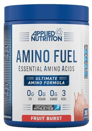Applied Nutrition Essential Amino Acid (EAA) Powder Supplement Maximize Muscle Growth, 11g Per Serving with BCAA’s, Fruit Burst, Blue, 390 g