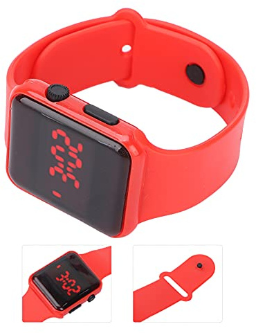 Lysande Elektronisk Klocka, Smart Armbandsur, Digital Klockarmband, Vattentät Klocka, Snygg Armbandsur med Siffror, Rödfärgad