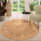 TT Home Jute Teppich Rund Wohnzimmer Esszimmer Boho Modern Handgemacht Mit Umrandung, Farbe: Natur 2, Größe:100 cm Rund
