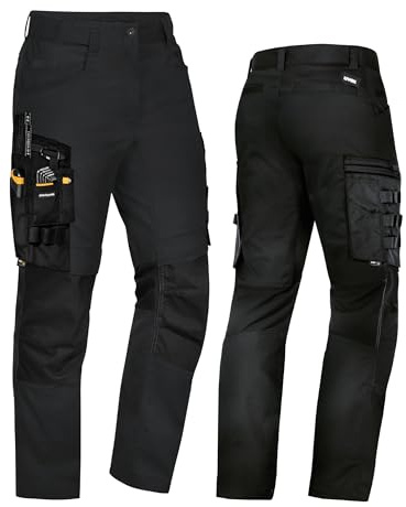 Uvex Echor - Pantaloni da Lavoro da Uomo con Molto Spazio, Flessibili e robusti, Nero, 60