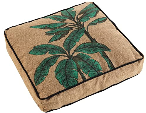 Douceur d'Intérieur, Balinesia Bodenkissen, 40 x 40 x 8 cm, Jute, Bedruckt