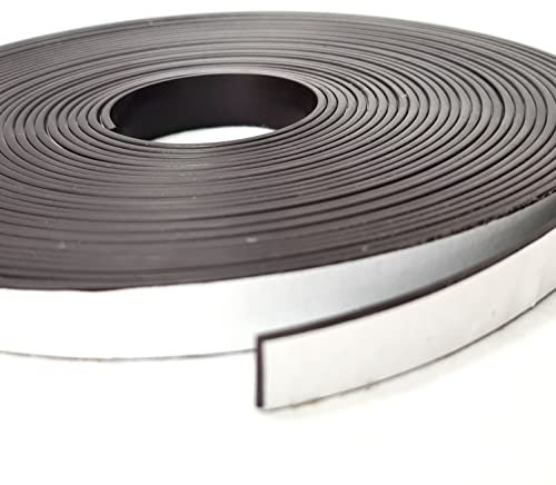 12mm x 4.5M Magnetic Tape Strip with Self Adhesive Backing Polarity A (15ft) (1 Roll)