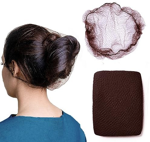 ZefeqCo 100 retine per capelli marroni da 61 cm, invisibili, per donne e uomini, perfette per chignon, dormire e servire cibo in cucina