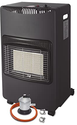 GSC EVOLUTION - Estufa de Gas Butano 4200W + Kit de conexión - Triple sistema de Seguridad, Plegable, Cerámica, Llama Azul, 3 modos, 20-80m²