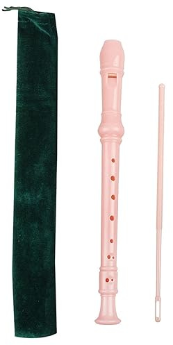 skola blockflöjt 8-håls Sopranblockflöjt Lång Flöjtinstrument För Nybörjare Med Musikredskap Sopranblockflöjt Träblås (Color : Pink)