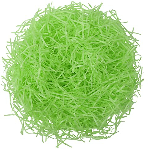 SULOLI 100 g grünes Ostergras, geschreddertes Papier, Füllpapier, Dekoration für Ostereier, kreative Hobbys, Osterkörbe