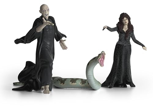 SCHLEICH 42684 Lord Voldemort, Nagini & Bellatrix Lestrange, ab 6 Jahren, Harry Potter - Spielfigur, 21 x 16 x 18 cm