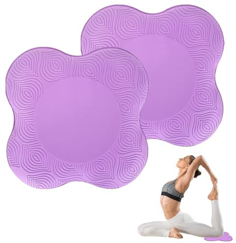 KYSUN 2 Stücke Kniekissen Yoga Knie Pad, Rutschfest Yoga Knie Padmatte, Rutschfest Knieschoner Matte Set, Pilates Knieschoner Matte, Schützt die Hände Ellbogen für Fitness Pilates (Lila)