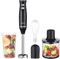 Hand Blender 4- in- 1 Immersion Blender Handheld, Stick Blender Electric with Stainless Steel Blending Shaft, Food Chopper Container, Milk Frother Egg Whisk for Smoothies, Soups, Sauces, Baby Food