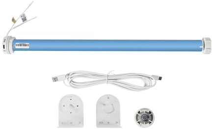 Matter Thread – Smart rullgardinsmotor för 38 mm rör, drivs med uppladdningsbart batteri, kompatibel med Apple HomeKit/Google Assistant, röststyrning och app (endast motor)