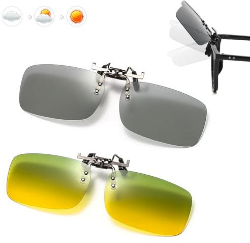 NOLACE Lunettes de Soleil 2 Pièce Clip Lunettes Polarisant Clips Lunettes Soleil Homées Surlunettes De Soleil Polarized Lunettes De Soleil, Pour Conduite, Golf, Pêche, Chasse, Sports Plein Air